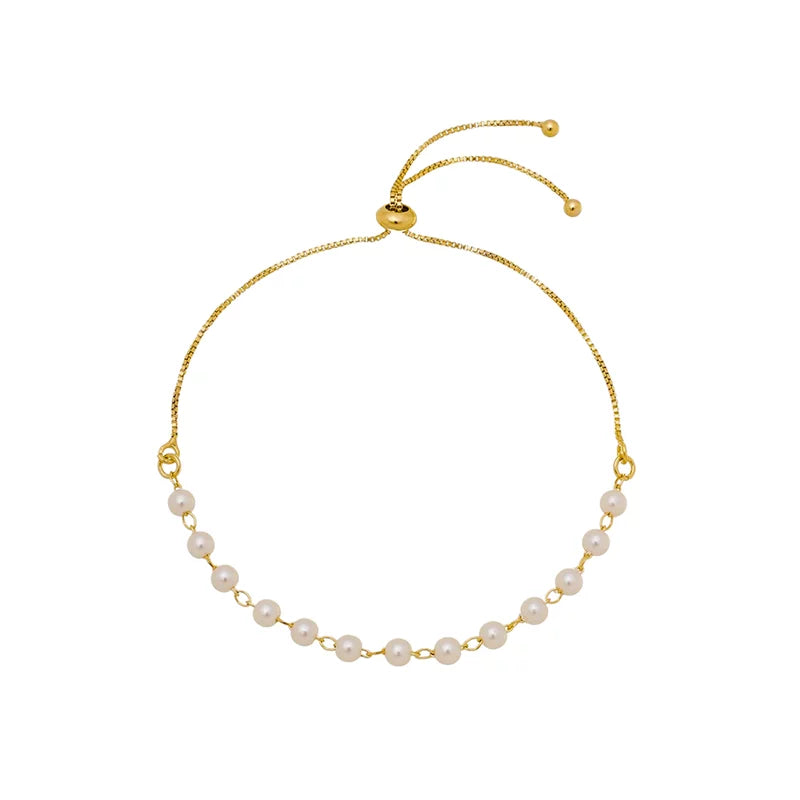 Bracelet Adjustable Mini Pearls - 18K Gold