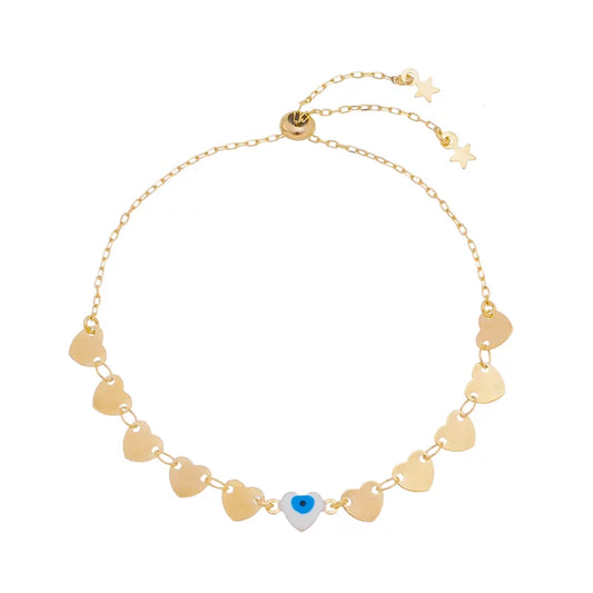 Bracelet Adjustable Greek Evil Eye - 18K Gold