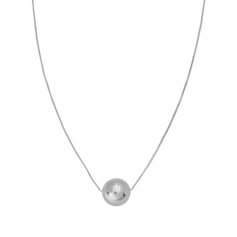 Necklace Long Venetian Ball - White Rhodium