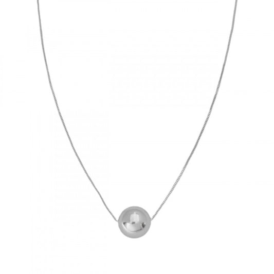 Necklace Long Venetian Ball - White Rhodium