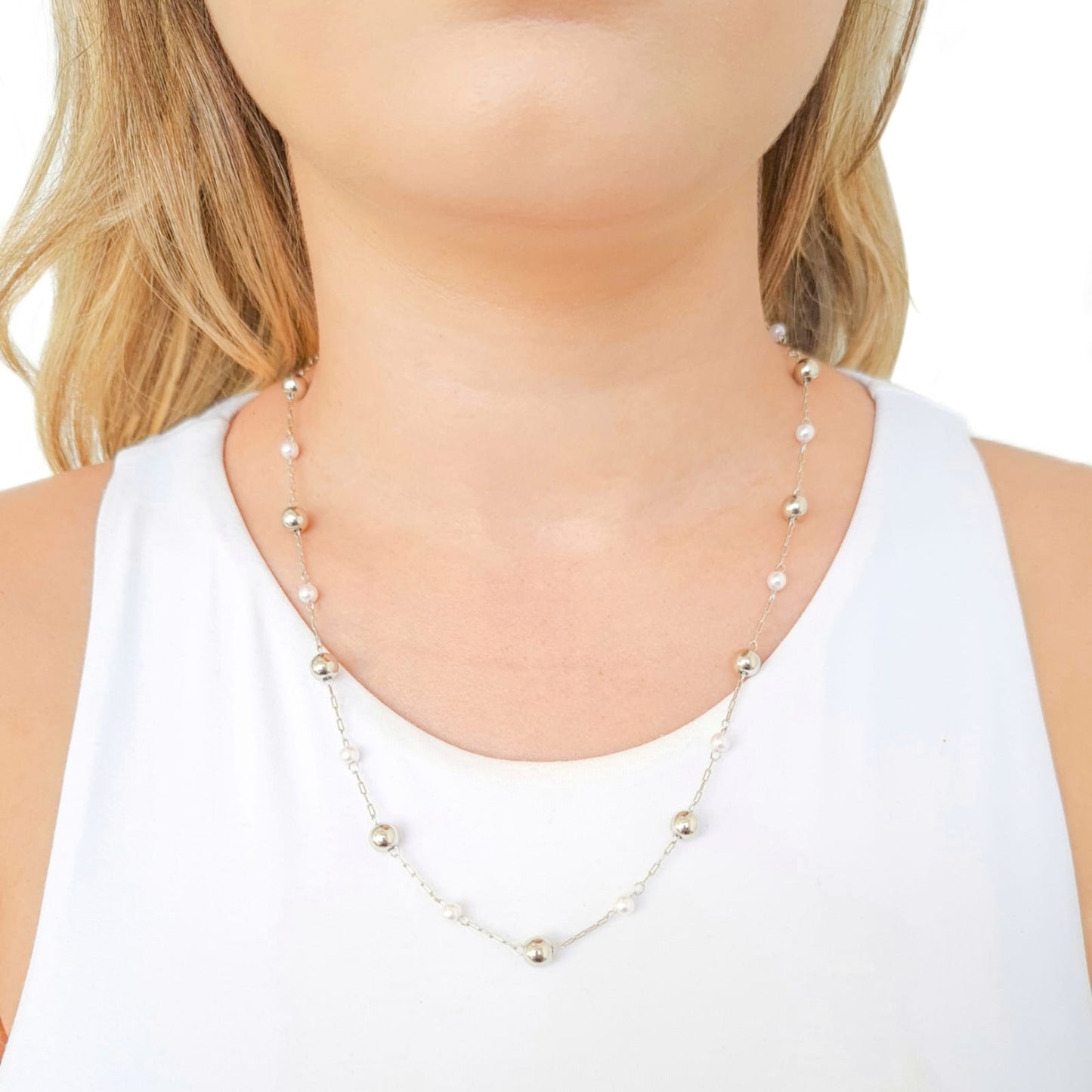 Necklace Giselle - White Rhodium