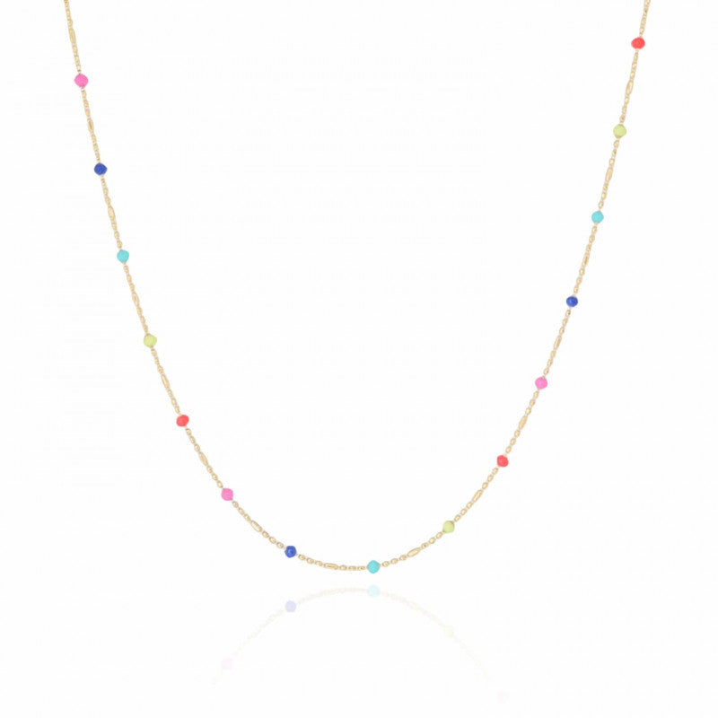 Necklace Choker Colored Polka Dots - 18K Gold