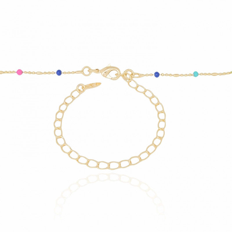 Necklace Choker Colored Polka Dots - 18K Gold