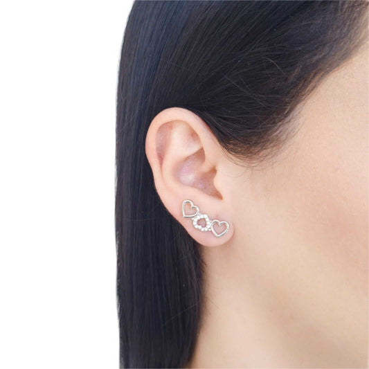 Earcuff Catherine - White Rhodium