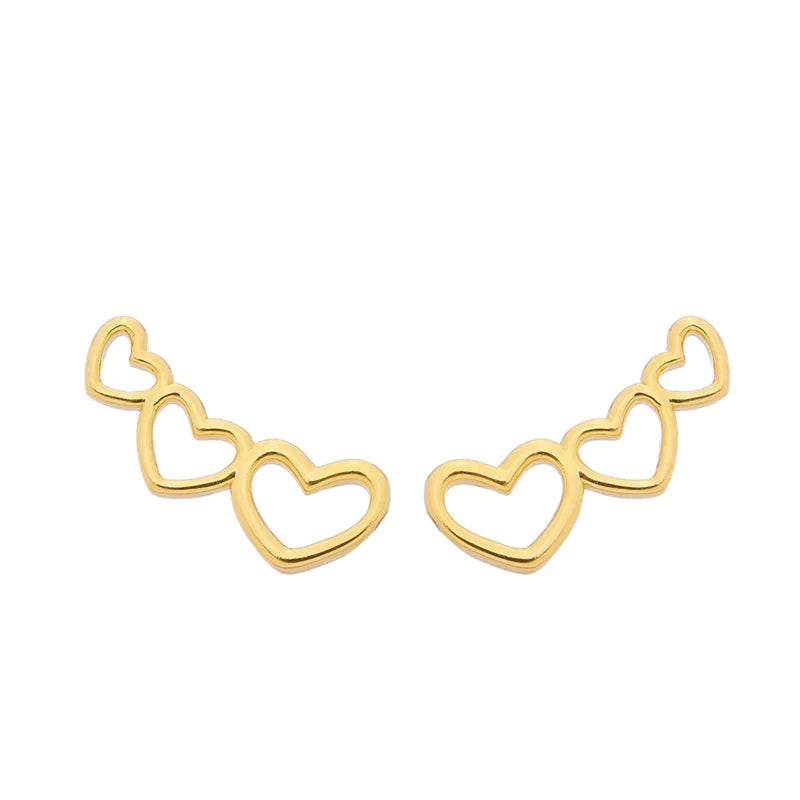 Earcuff Triple Heart - 18K Gold