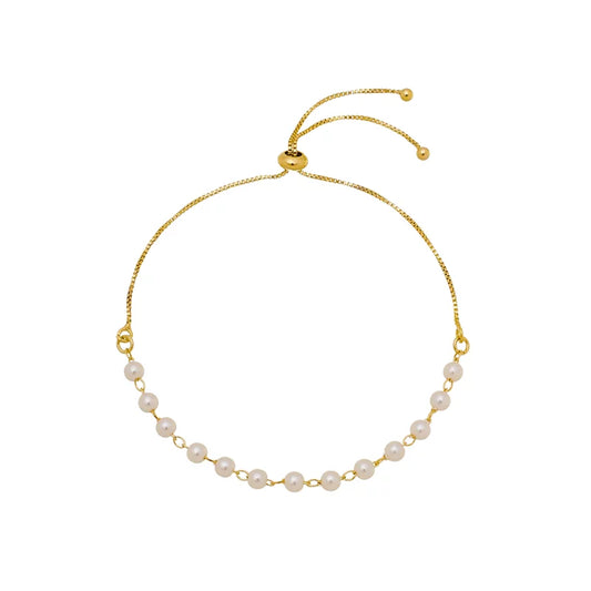 Bracelet Adjustable Mini Pearls - 18K Gold