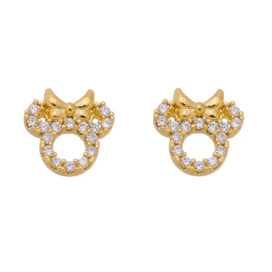 Earring Minnie Studs Kids - 18K Gold